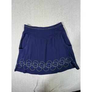 Title Nine Women's XS Blue Circle Embroidery Athletic Skirt Travel Casual Sport